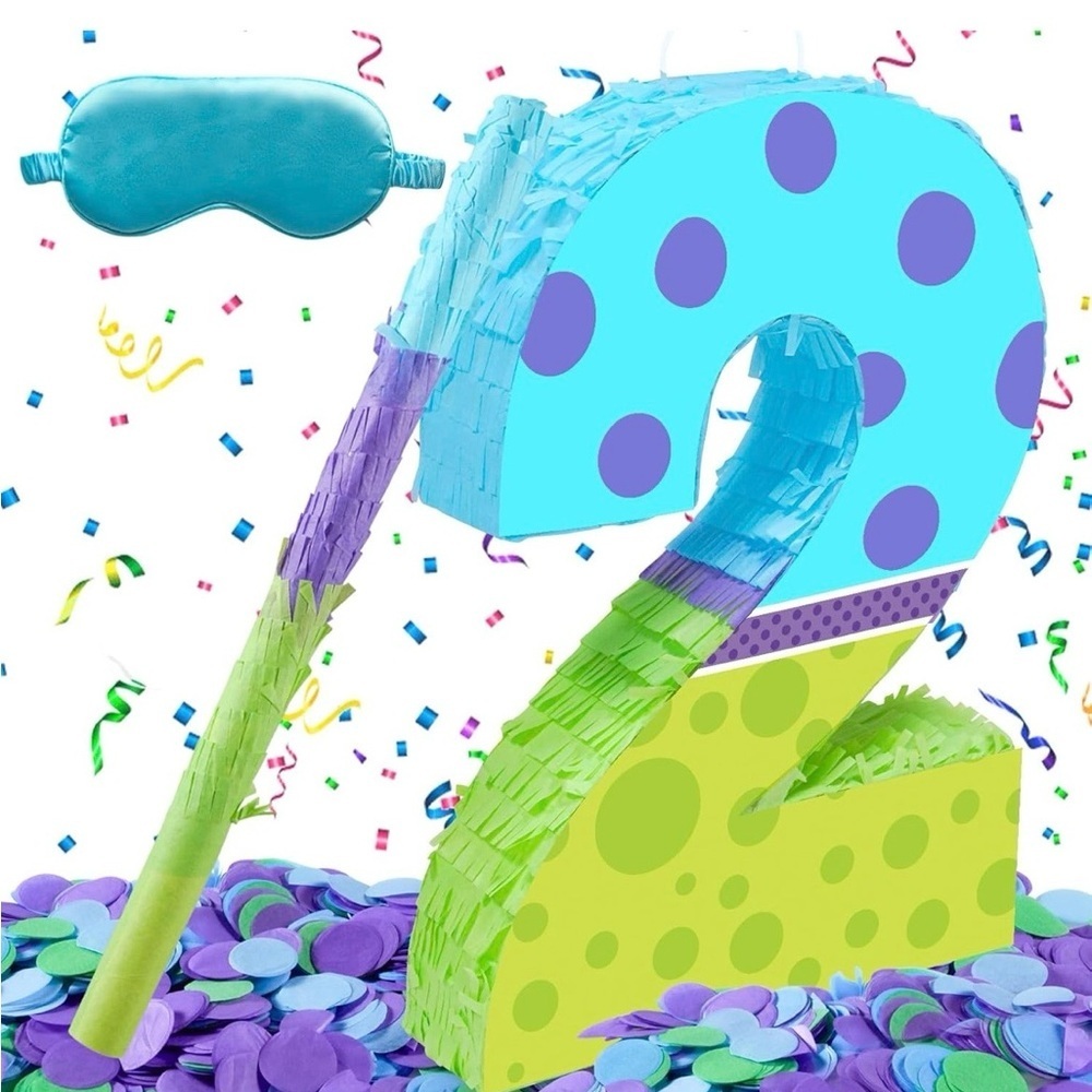 🎉 Monster Number 2 Piñata Set – 2nd Birthday Party – New